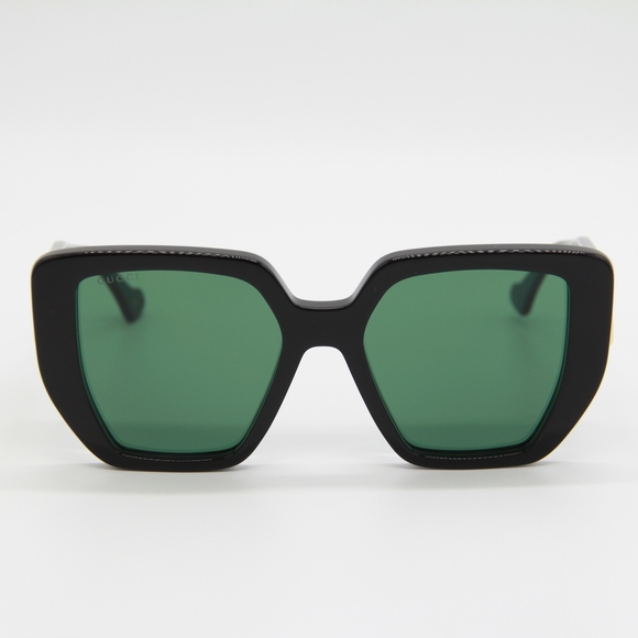 NEW GUCCI SUNGLASSES  GG0956S 001 WOMEN BLACK GREEN GUCCI EYEWEAR - Picture 3 of 13